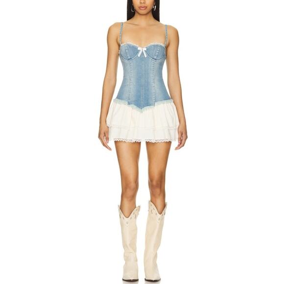 Loba 'Alba' Blue Cotton Mini Dress Size S - Picture 1 of 5